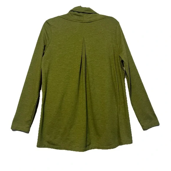 Logo Lounge Women's Green Tunic Top Long Sleeve Pockets Cowl Neck Blouse Size M - Picture 2 of 5
